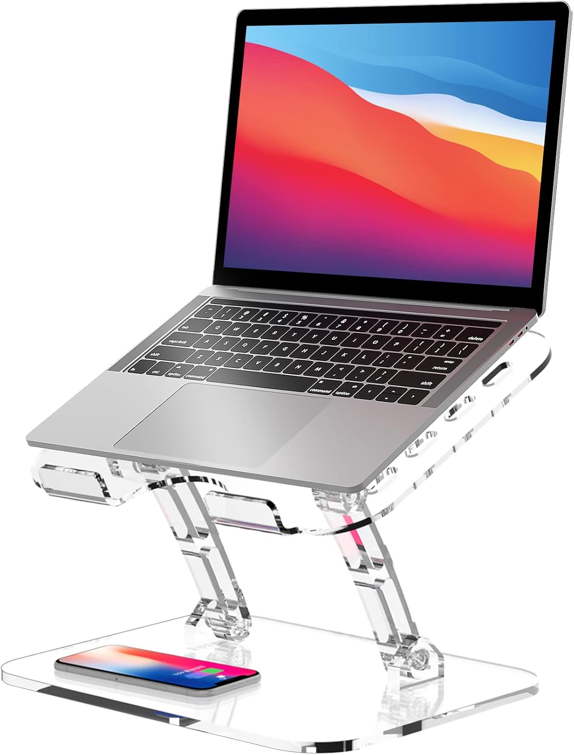 AMZ Foldable Laptop Stand, Portable Ergonomic Computer Stand for Laptop, Compatible with 10 to 15.6 Inches Notebook Computers