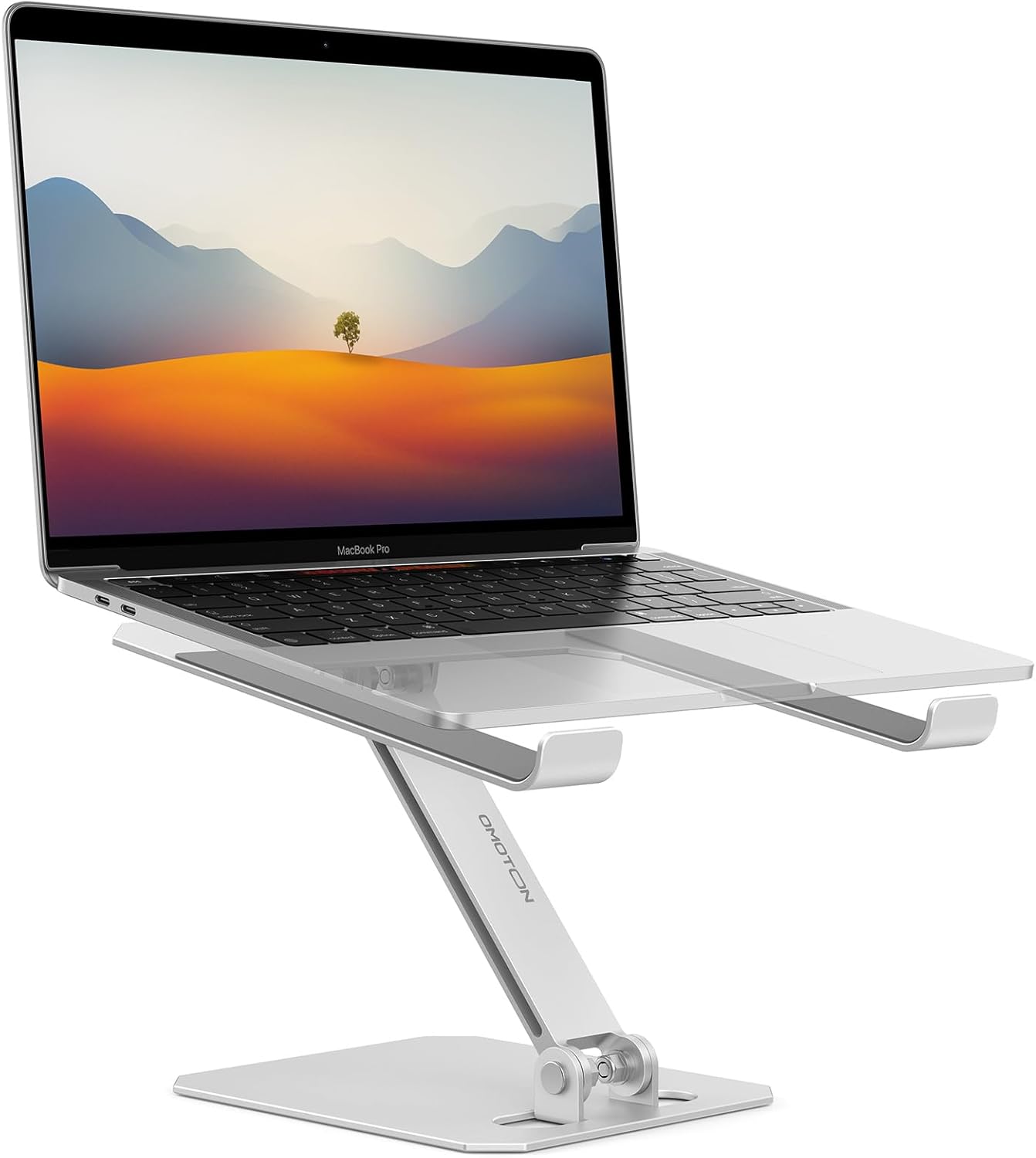 AMZ Laptop Stand for Desk, Ergonomic Adjustable Computer Stand Aluminum Portable Desktop Laptop Riser Holder for MacBook Air Pro, Dell, HP and All Tablets Up to 15.6", Glossy Silver