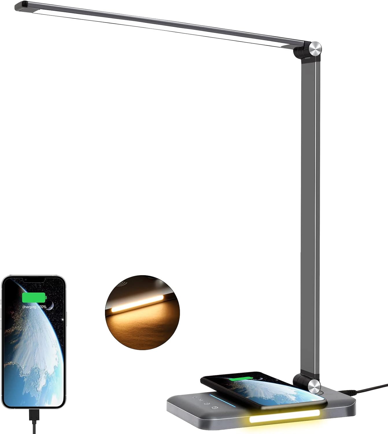 LED Desk Lamp with Wireless Charger